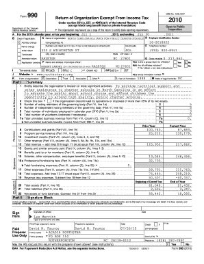 Form 990 Tax Return for Exempt Organizations