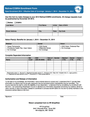 Retiree/COBRA Enrollment Form