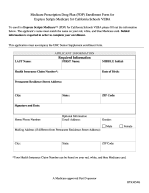 Medicare Prescription Drug Plan Enrollment Form
