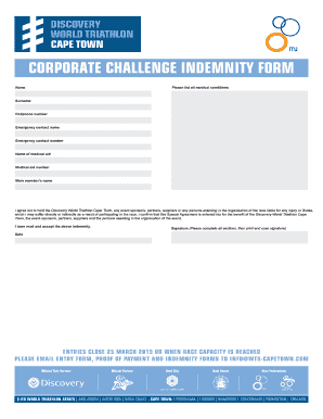 Corporate Challenge Indemnity Form