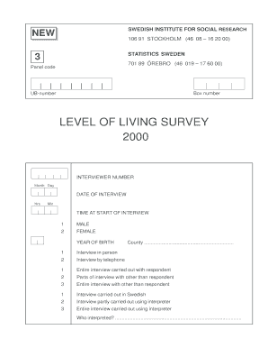 Level of Living Survey Form