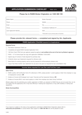 RAMS Home Loan Application Form