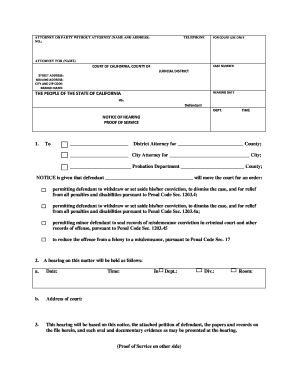 California Notice of Hearing