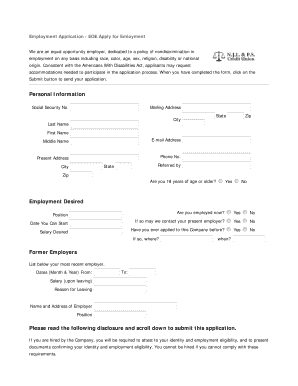Employment Application Form