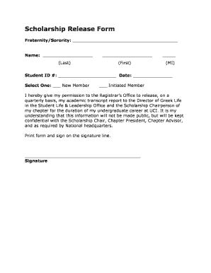 Scholarship Release Form