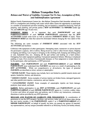 Simple release of liability form - trampoline park milwaukee