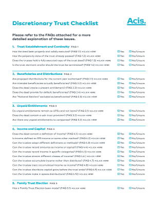 Discretionary Trust Checklist