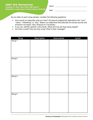 Unit Six Worksheet