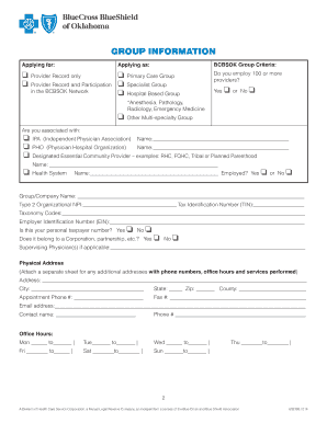 Group Provider Record Contracting Packet