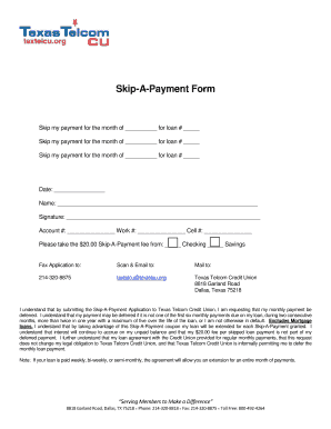 Skip-A-Payment Form