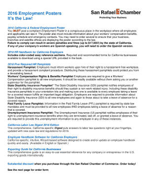 2016 California Employment Posters Order Form