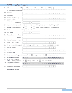 AccessNI Volunteer ID Validation Form