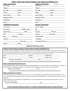 Patient Information and Authorization Form