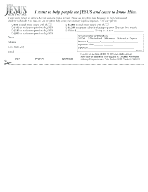 Donation Form for The JESUS Film Project