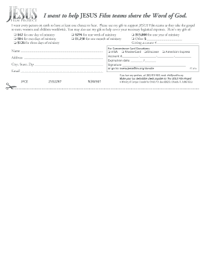 JESUS Film Project Donation Form