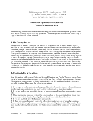 California Psychotherapy Services Contract