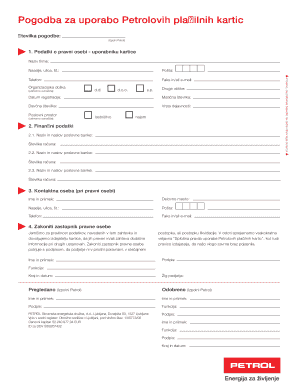 Petrol Payment Card Agreement