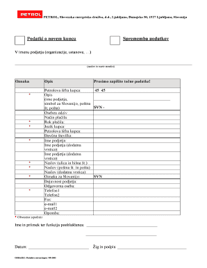 Petrol New Customer Information Form
