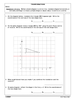 Geometry Transformations Worksheet