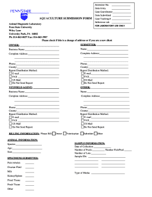 Aquaculture Submission Form