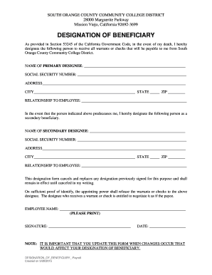 Beneficiary Designation Form