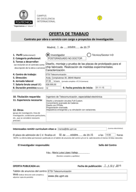 Student daily progress report template - OFERTA DE TRABAJO 2014 - dieupmes - die upm