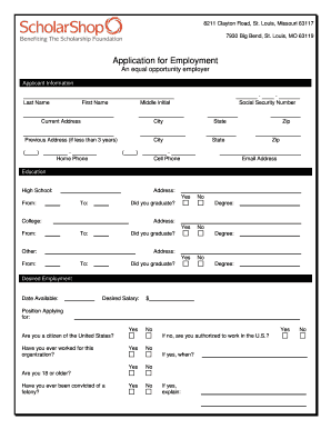 Application for Employment
