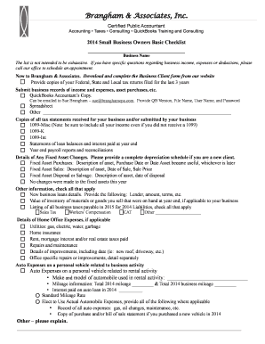 Small Business Owners Basic Checklist