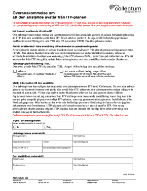 Employee Waiver of ITP Pension Plan