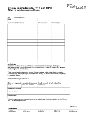 Cost Center Change Form
