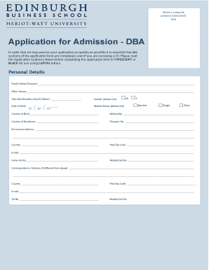 Application for Admission - DBA