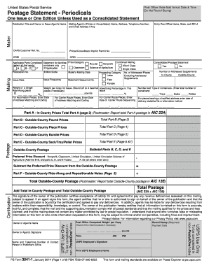 USPS Periodicals Postage Statement