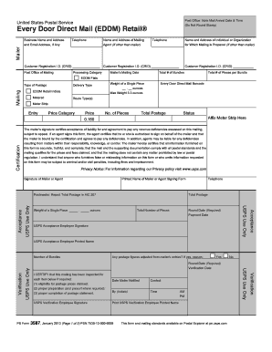 USPS Every Door Direct Mail Retail Form