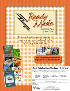 ReadyMade Cookbook Fundraising Order Form