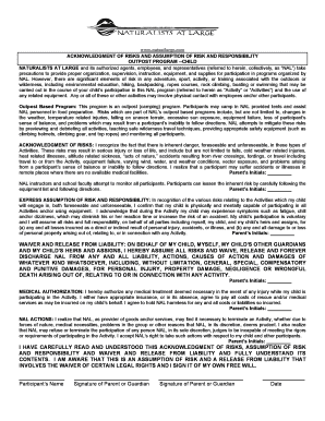 Acknowledgment of Risks and Assumption of Risk and Responsibility