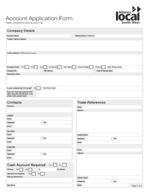 Account Application Form