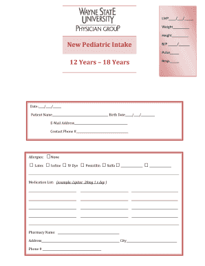 Pediatric Intake Form