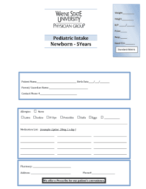 Pediatric Intake Form