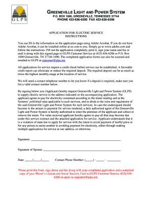 Application for Electric Service