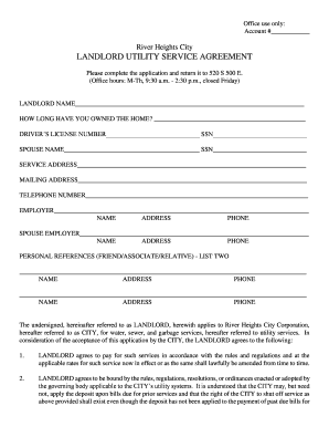 Landlord Utility Service Agreement
