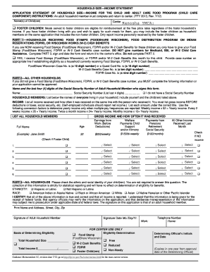 Child and Adult Care Food Program Application