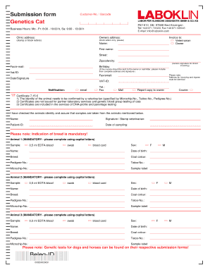Genetics Cat Submission Form