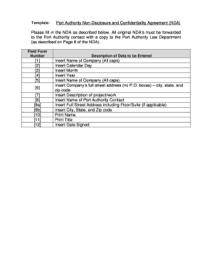Port Authority Non-Disclosure Agreement