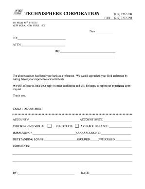 Credit Reference Request Form