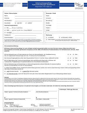 Einverständniserklärung zur NGS-Panel-Diagnostik