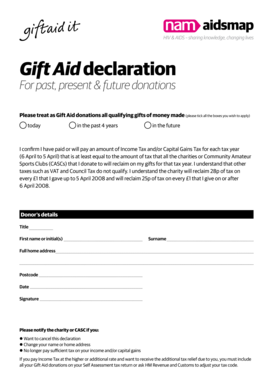 Gift Aid Declaration Form