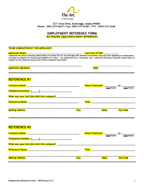 Employment Reference Form