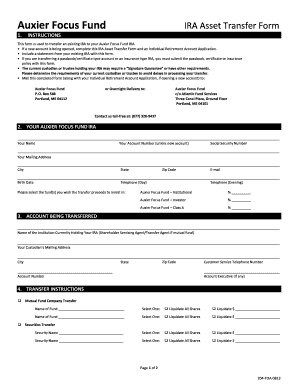 IRA Asset Transfer Form