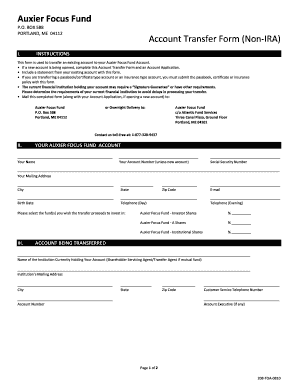 Auxier Focus Fund Account Transfer Form