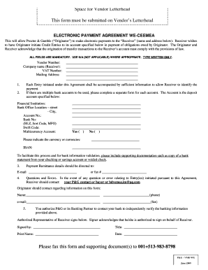 Vendor letterhead